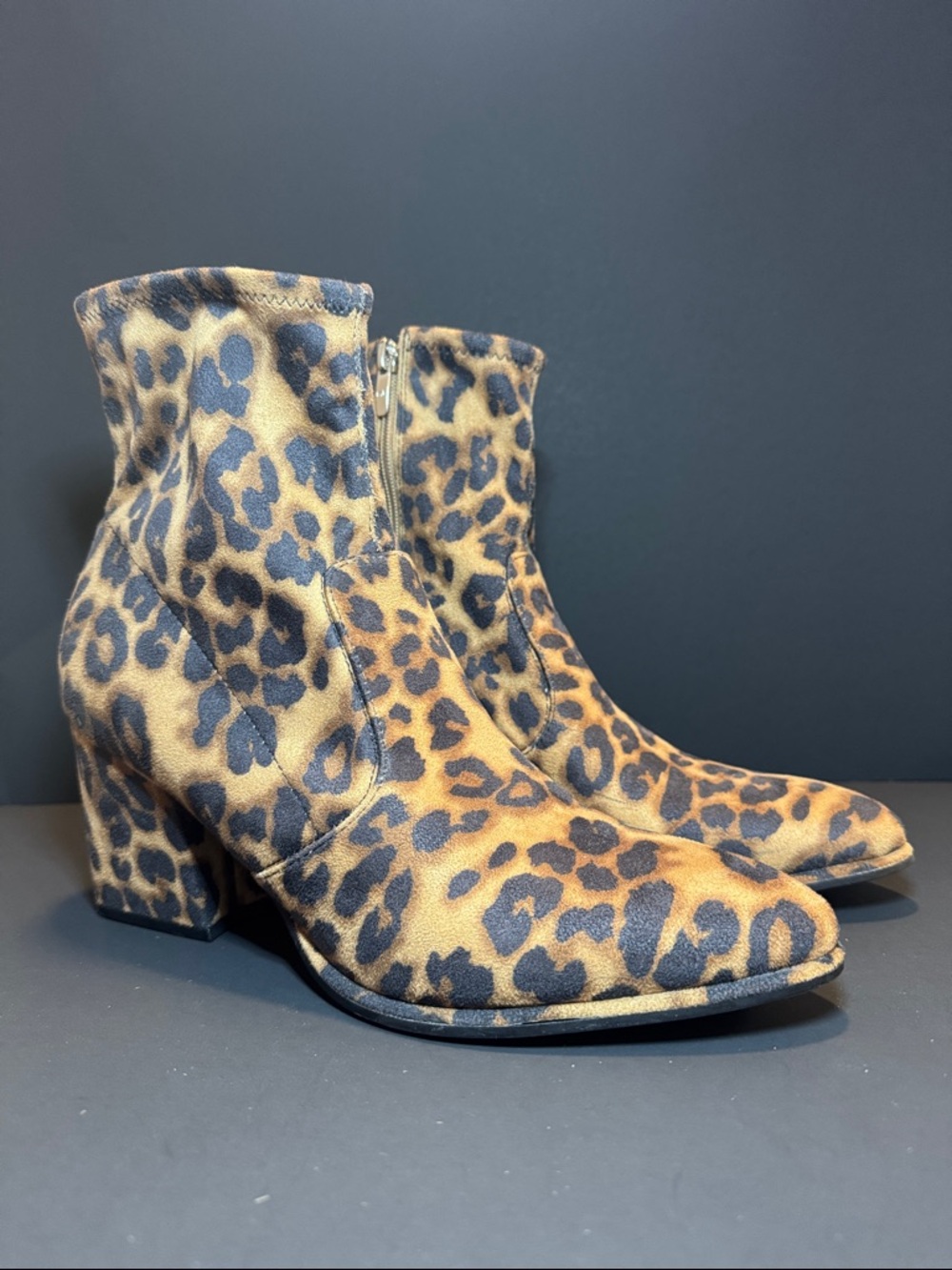 Marc Fisher Leopard-Print Ankle Boots - Tan & Black